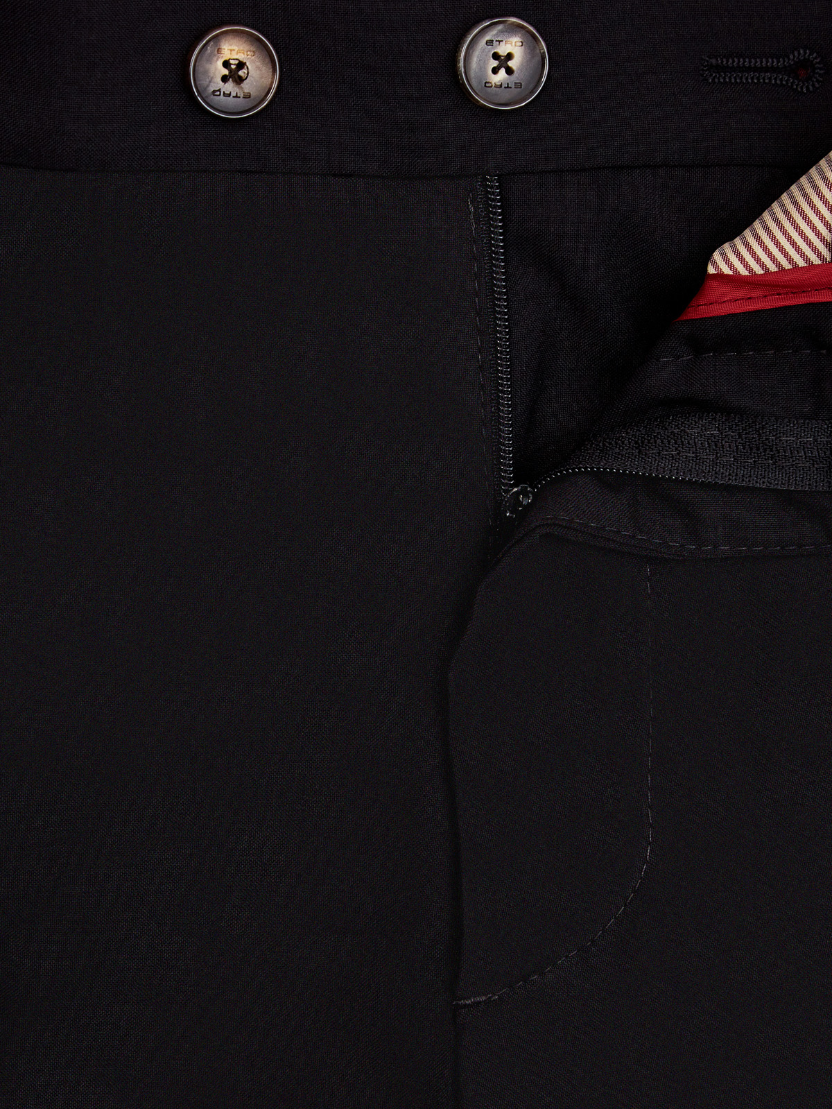 Брюки в классическом стиле из тонкой шерстяной ткани ETRO, цвет черный, размер 50;52;54;48 - фото 7