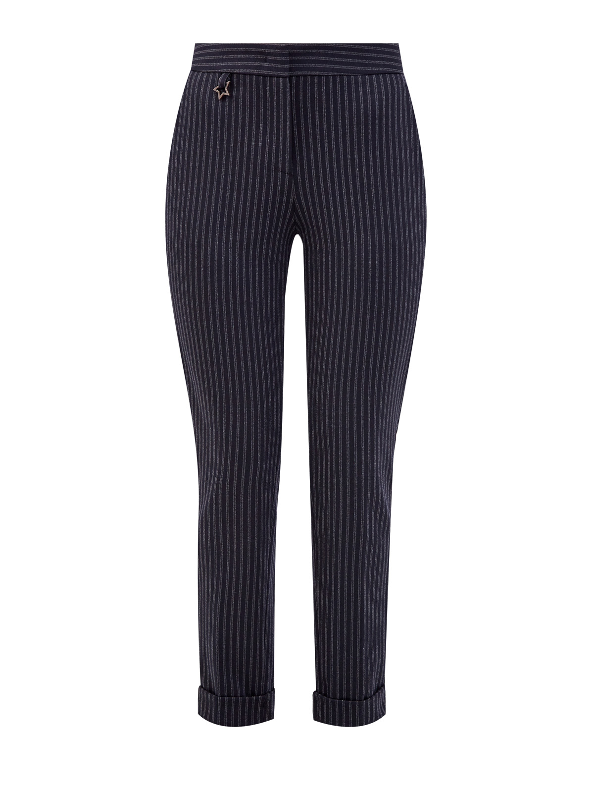 Укороченные брюки с принтом в мелованную полоску LORENA ANTONIAZZI, цвет серый, размер 38;40;42;46 - фото 1