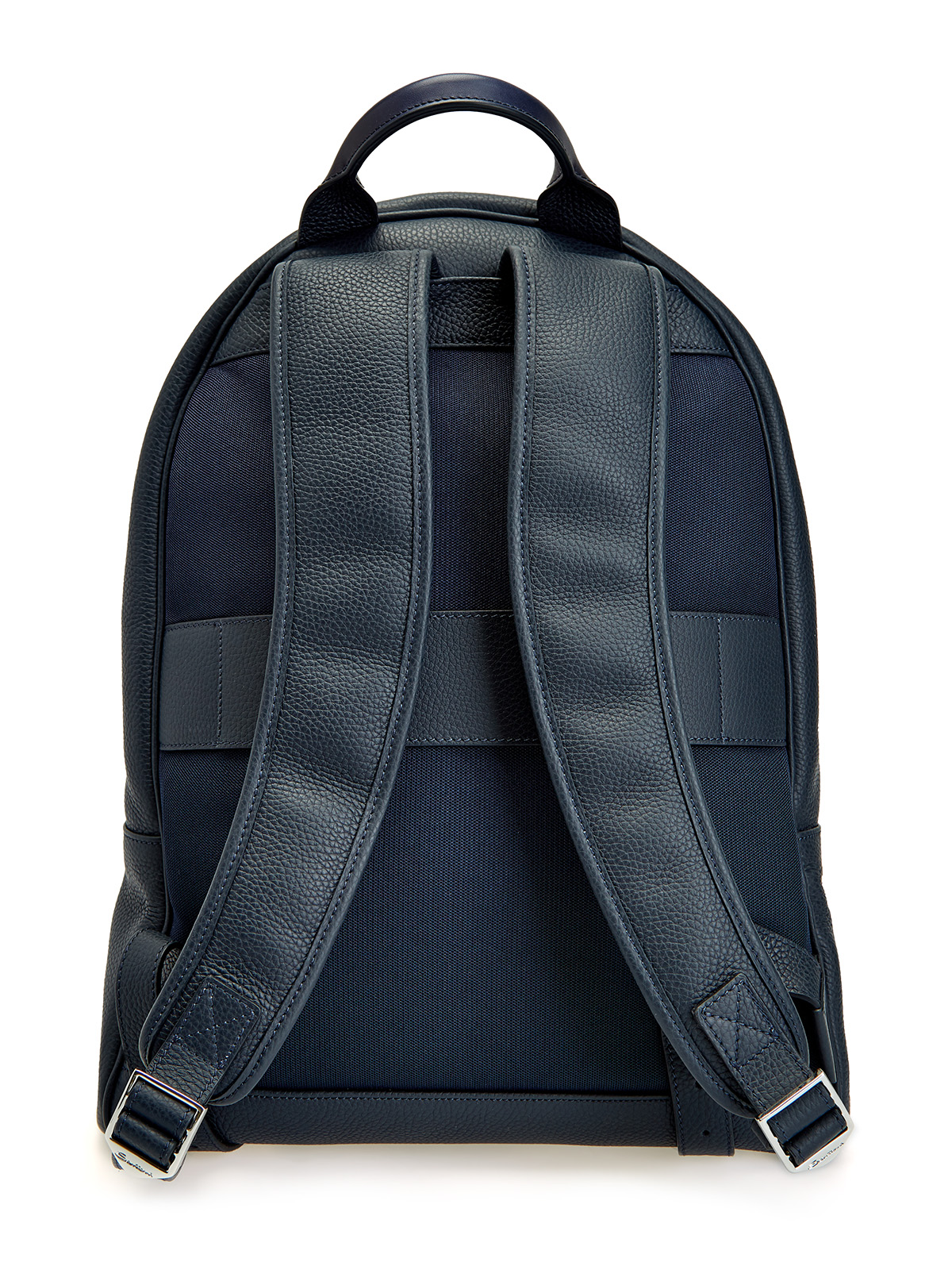Кожаный рюкзак ручной работы с двумя отделениями SANTONI, цвет синий, размер M;L - фото 4