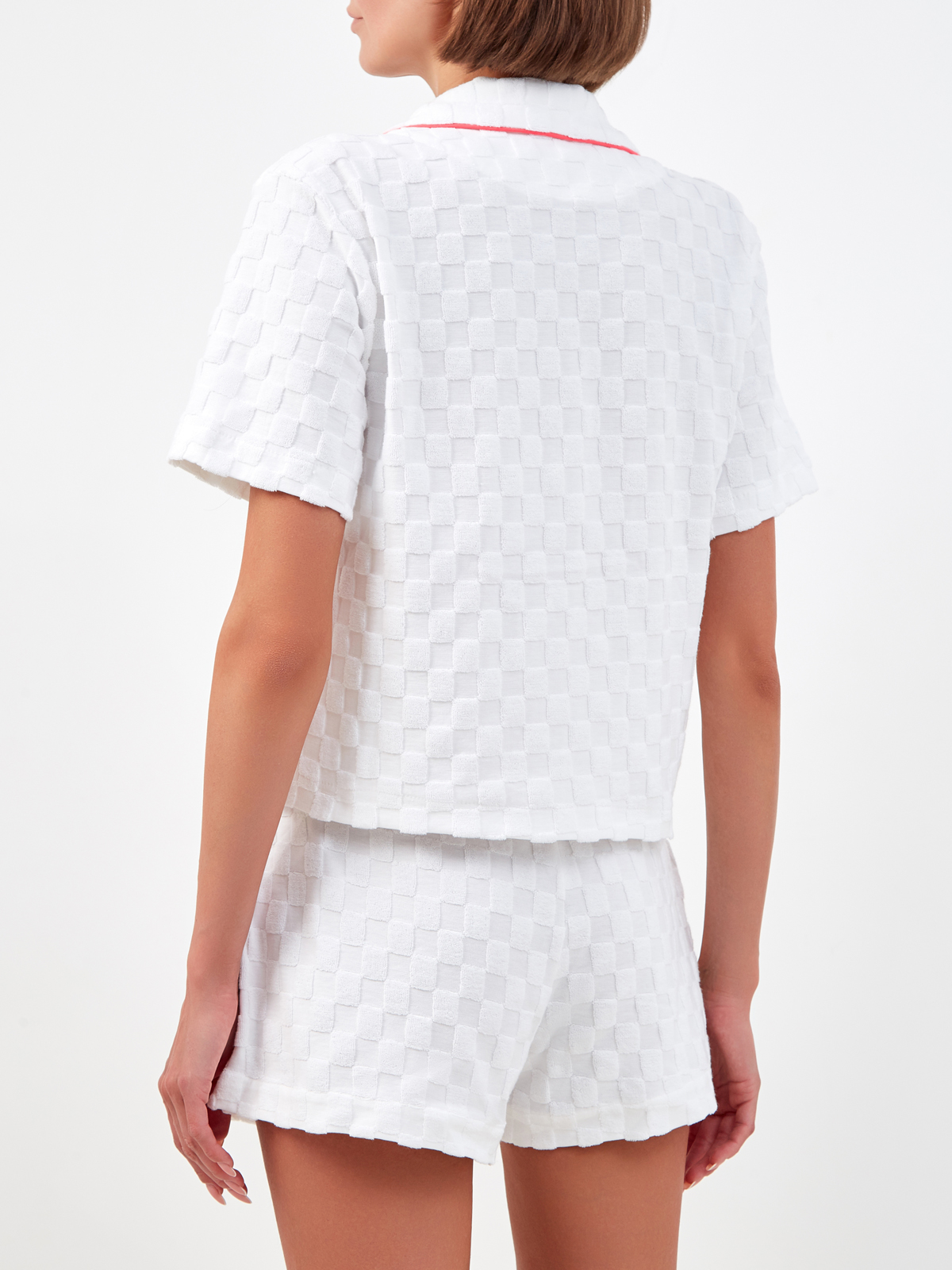 Рубашка с короткими рукавами из мягкого фактурного хлопка MC2 SAINT BARTH, цвет белый, размер 38;40;42 - фото 4
