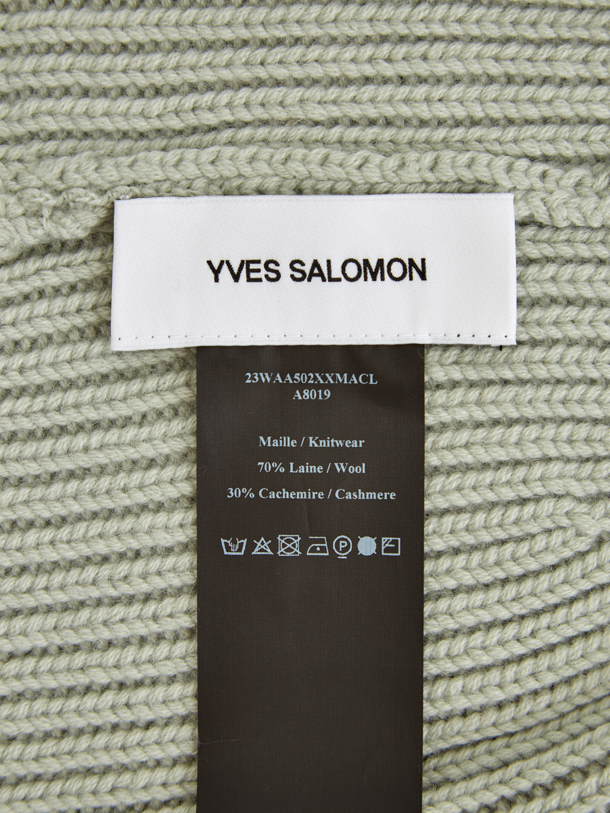 Шапка из шерсти и кашемира фактурной вязки YVES SALOMON, цвет зеленый, размер M;L - фото 4