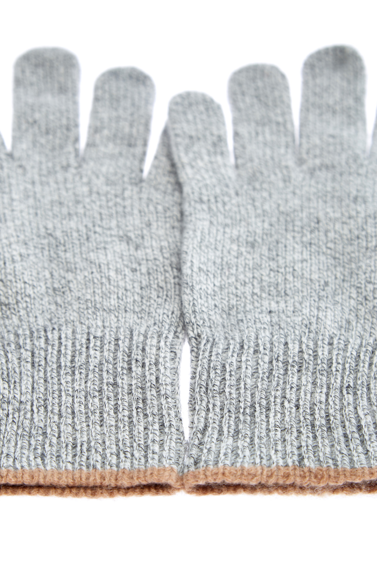 Перчатки из кашемировой пряжи в два сложения нити BRUNELLO CUCINELLI, цвет серый, размер M - фото 2