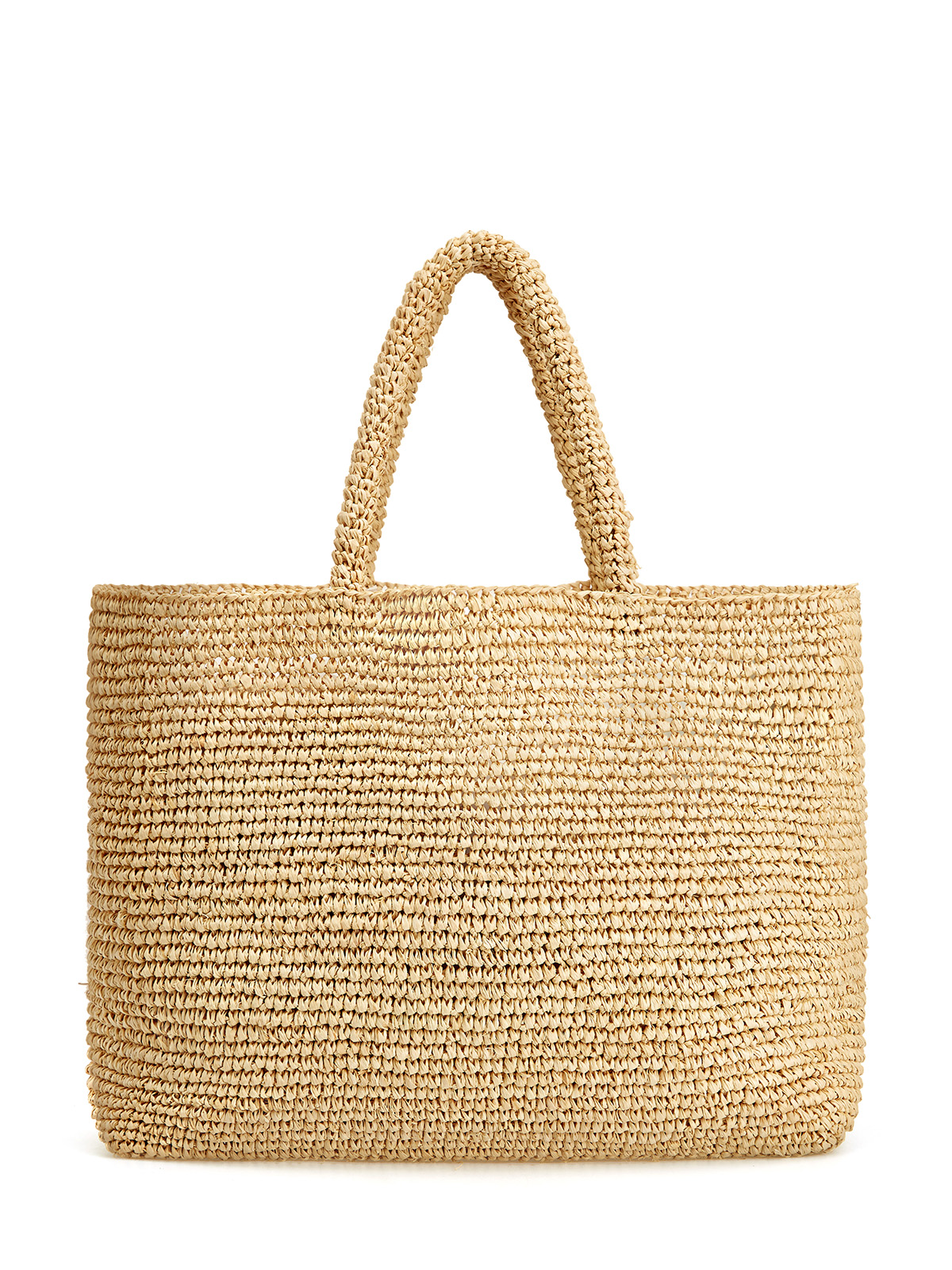 Объемная сумка-шоппер из плетеной рафии с вышивкой MC2 SAINT BARTH, цвет коричневый, размер S;M;L - фото 5