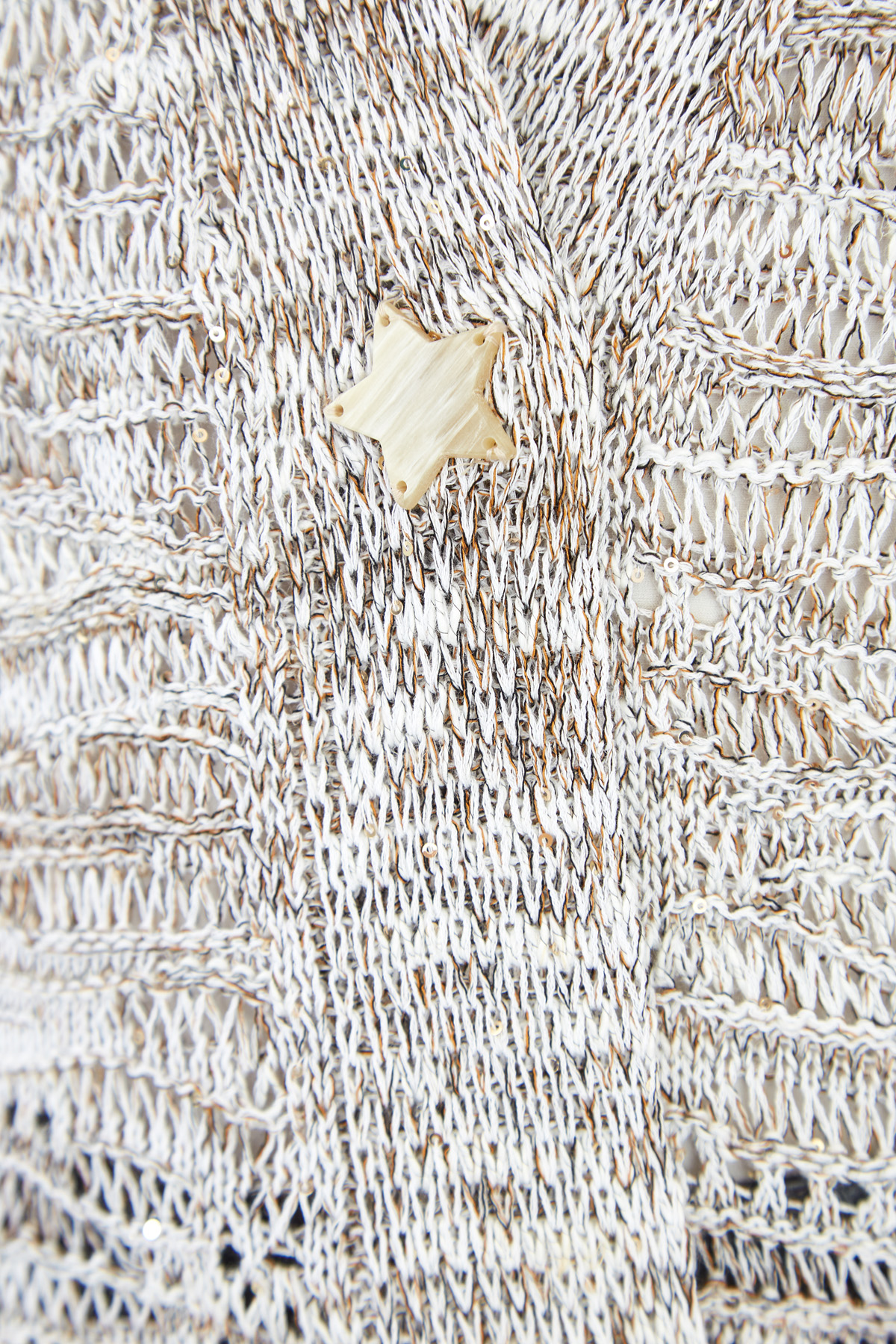 Удлиненный льняной кардиган ажурной вязки с разрезами по бокам LORENA ANTONIAZZI, цвет серый, размер 38 - фото 5