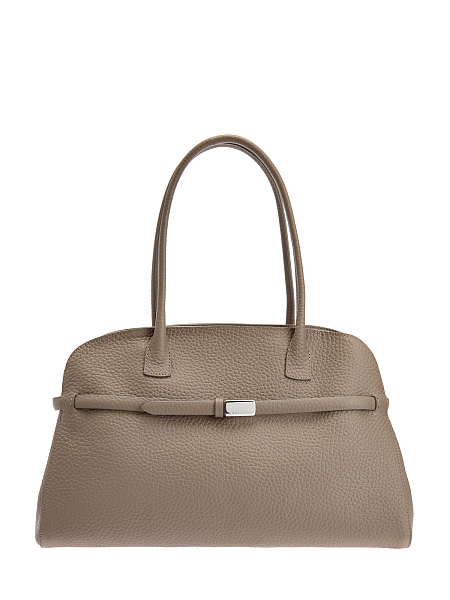 Сумка-тоут из крупнозернистой кожи с литой деталью