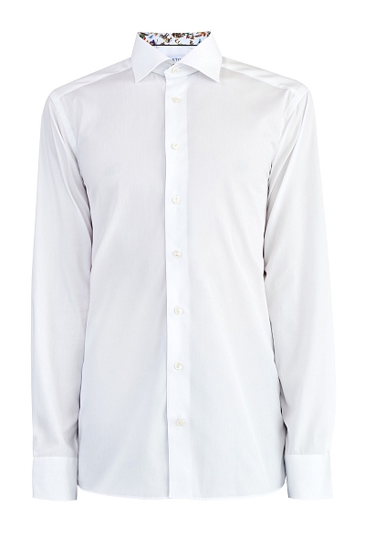 Рубашка из поплина с тропическим принтом на внутренней отделке