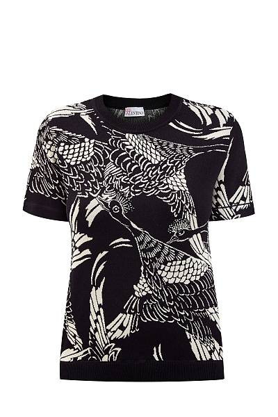 Вязаный джемпер из&nbsp;тонкой пряжи с&nbsp;короткими рукавами