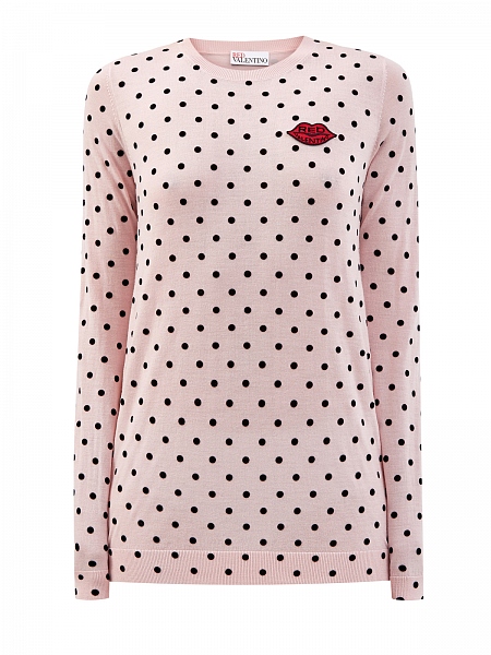 Джемпер из&nbsp;шерстяной пряжи с&nbsp;принтом в&nbsp;горох