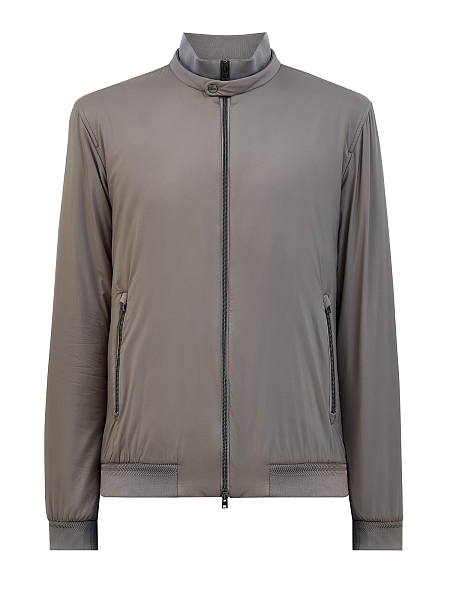 Бомбер из двухслойного эко-микроволокна с трикотажной отделкой