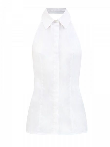 Приталенная рубашка без рукавов с вырезом на спинке