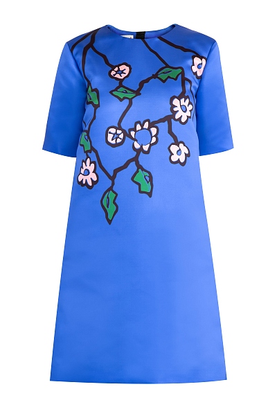 Платье из атласной ткани с фирменным цветочным принтом Pendant 