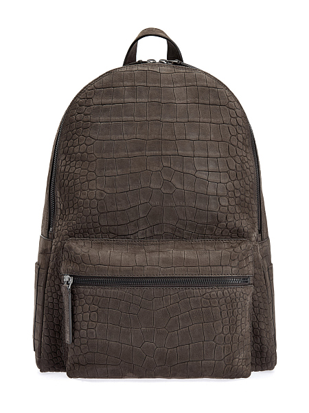 Городской рюкзак из текстурированной кожи с литой деталью 