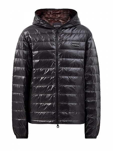 Пуховик Tolando из блестящего нейлона с контрастной подкладкой