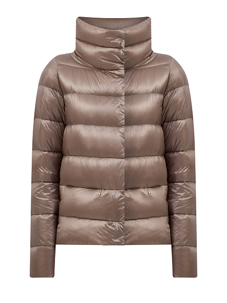 Легкий пуховик с потайной брендированной деталью