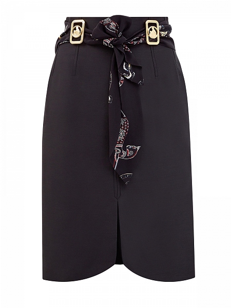 Юбка из&nbsp;тонкой шерсти и&nbsp;шелка с&nbsp;платком-поясом