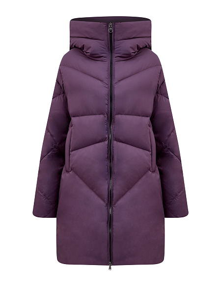 Объемный пуховик из водоотталкивающего стеганого нейлона Silky Dull