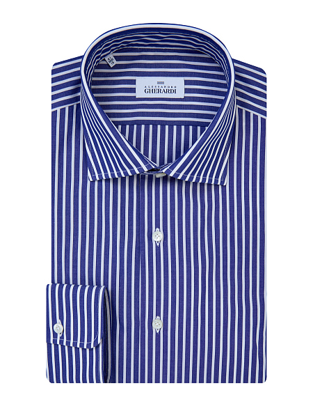 Хлопковая рубашка с принтом в вертикальную полоску