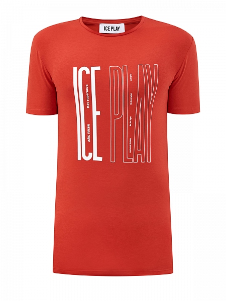 Футболка из&nbsp;джерси с&nbsp;контрастным макро-принтом