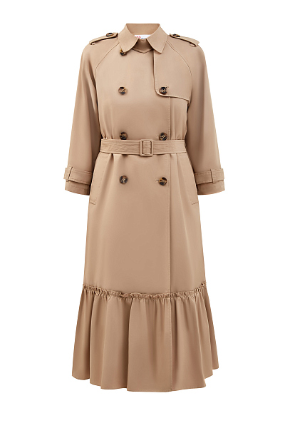 Приталенный тренч из&nbsp;габардина с&nbsp;укороченными рукавами