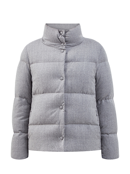 Пуховик из&nbsp;шерстяной фланели с&nbsp;меланжевым эффектом