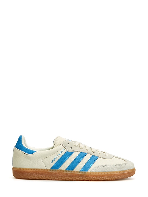 Adidas white hot sale with blue