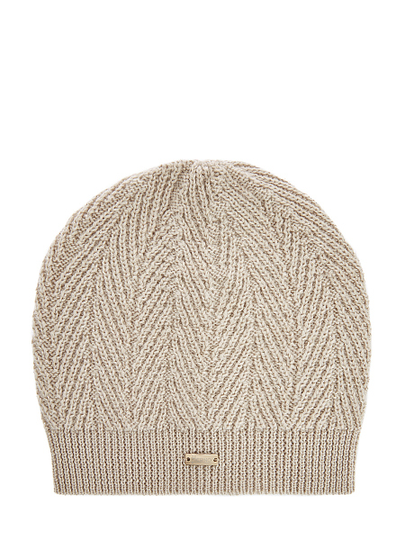Шерстяная шапка с нитью ламе и литой эмблемой