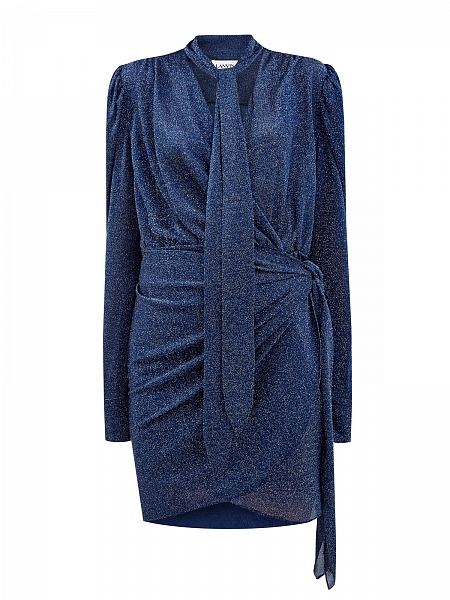 Элегантное платье с&nbsp;мерцающей нитью люрекса и&nbsp;драпировками