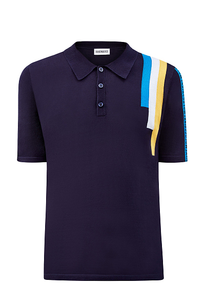 Хлопковый джемпер-поло с добавлением натурального шелка