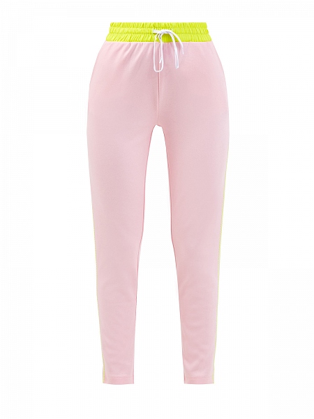 Брюки из эластичного хлопка с контрастной отделкой