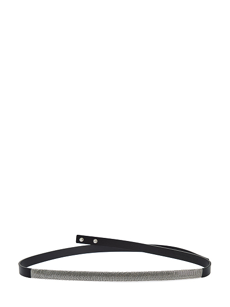 Тонкий ремень с декором из серебристых цепочек