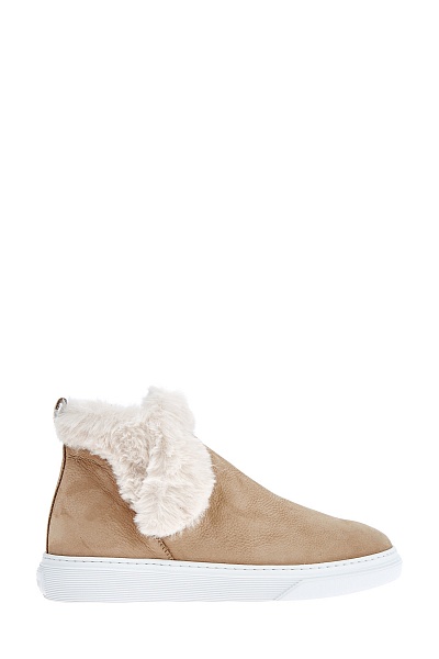 Высокие ботинки из матовой кожи с отделкой в стиле слипонов