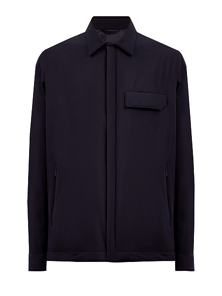 Куртка-ветровка из влагозащитного матового нейлона с патчем