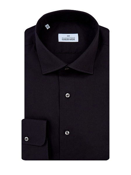 Черная рубашка из хлопкового поплина stretch