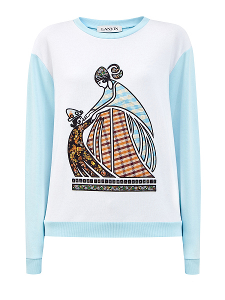 Хлопковый свитшот с эксклюзивным принтом-patchwork