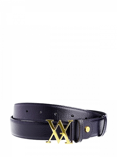 Однотонный ремень из&nbsp;матовой кожи ламы зернистой выделки