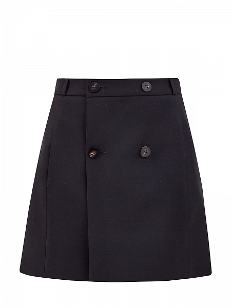 Юбка из плотной шерсти с фигурным вырезом на спинке