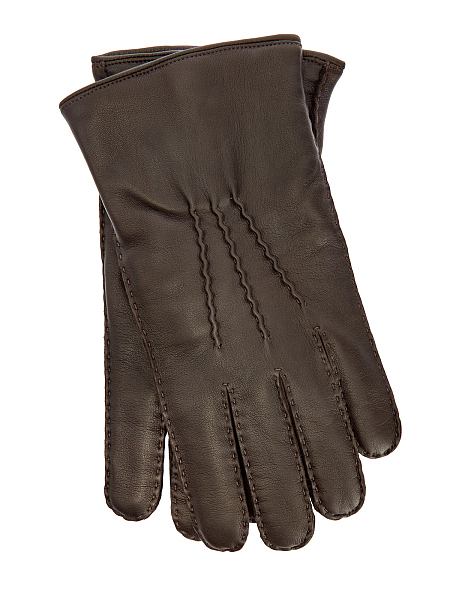 Кожаные перчатки с прострочкой ручной работы