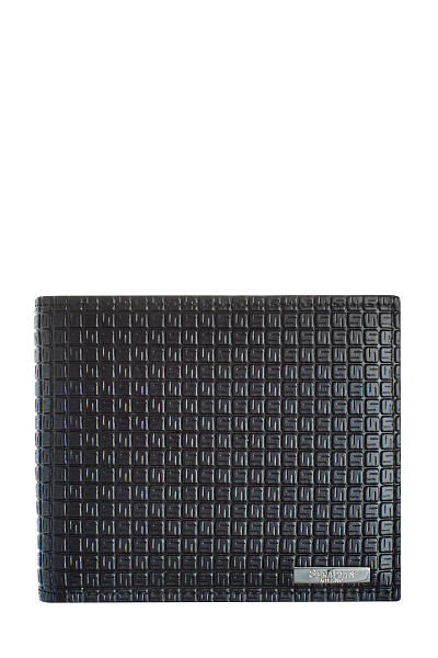 Кожаное портмоне с фирменным декором в технике горячего тиснения