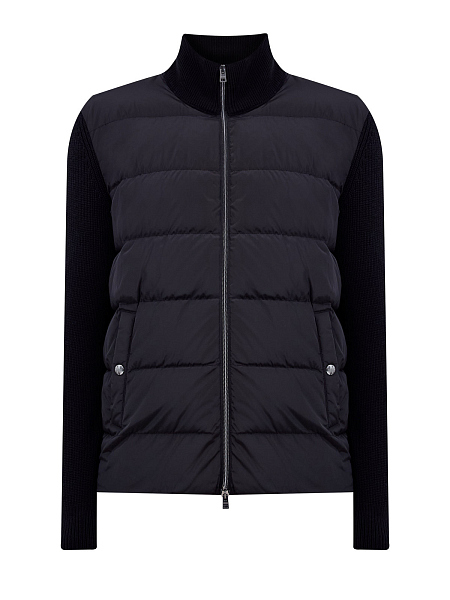 Комбинированный кардиган с пуховой стеганой вставкой