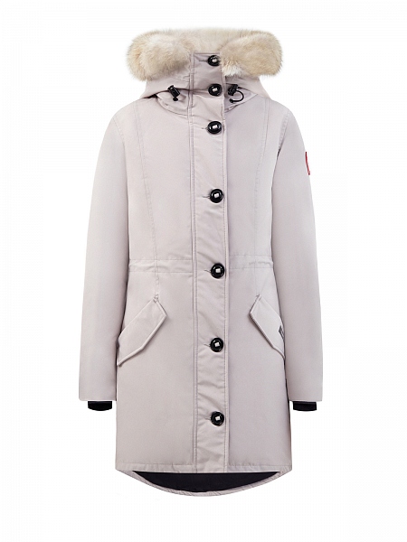 Светлая парка Rossclair с&nbsp;капюшоном и&nbsp;отделкой из&nbsp;меха койота
