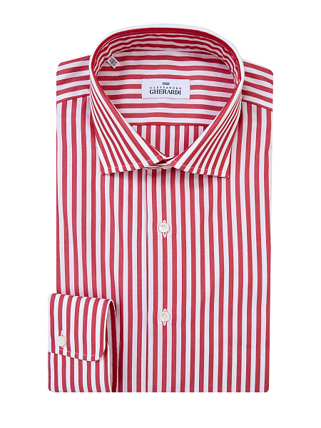 Полосатая рубашка из натурального хлопкового поплина