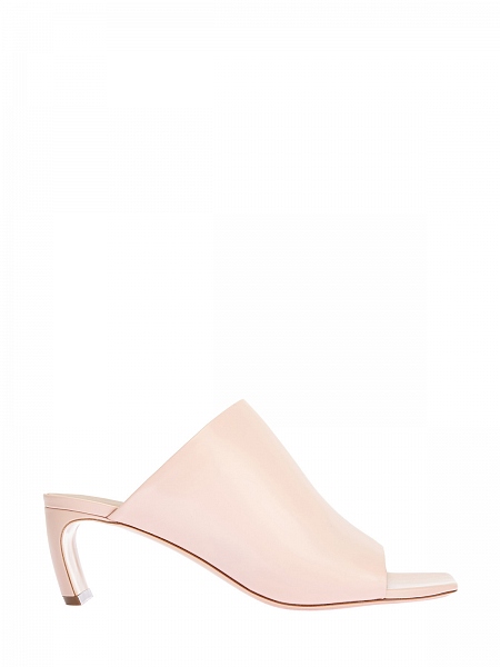 Однотонные кожаные мюли с изогнутым каблуком J