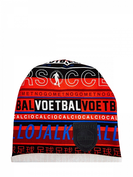 Хлопковая шапка-бини с принтом в стиле леттеринг